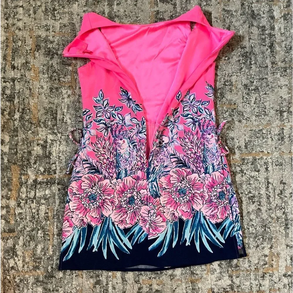 LILLY PULITZER DONNA ROMPER IN PINK TROPICS! EUC! SZ 00